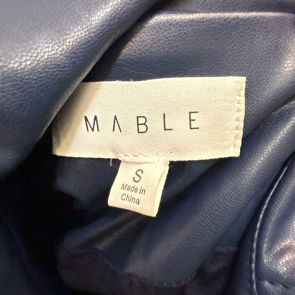 Mable Womens SZ S Faux Leather Moto button cropped jacket sold at revolve - Picture 3 of 6